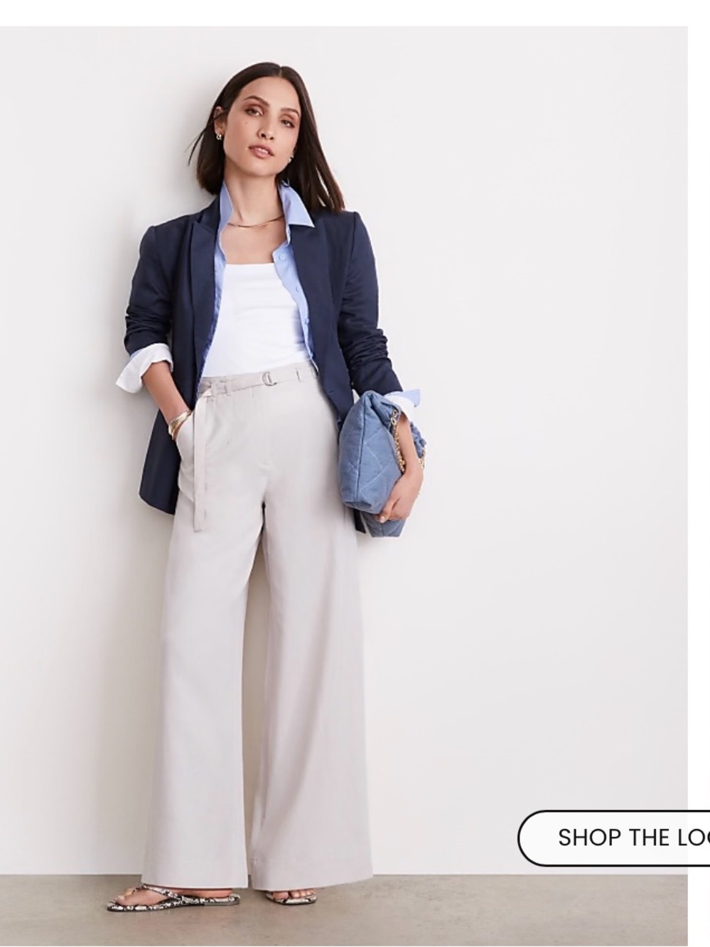 LOFT Versa Pure Spun Belted Wide Leg Pants